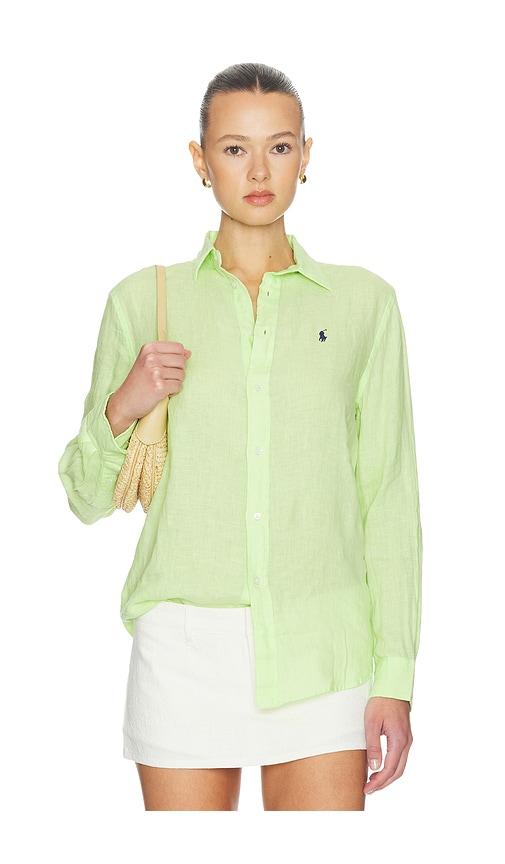 polo ralph lauren classic button down shirt in green.