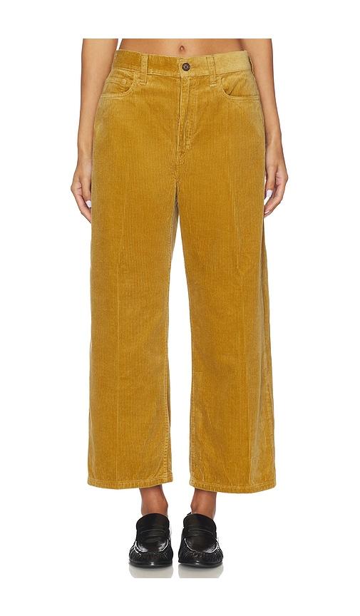 polo ralph lauren corduroy wide-leg cropped pant in tan.