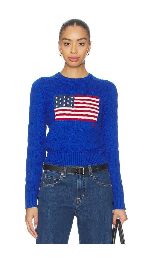 polo ralph lauren cotton crewneck pullover sweater in royal.