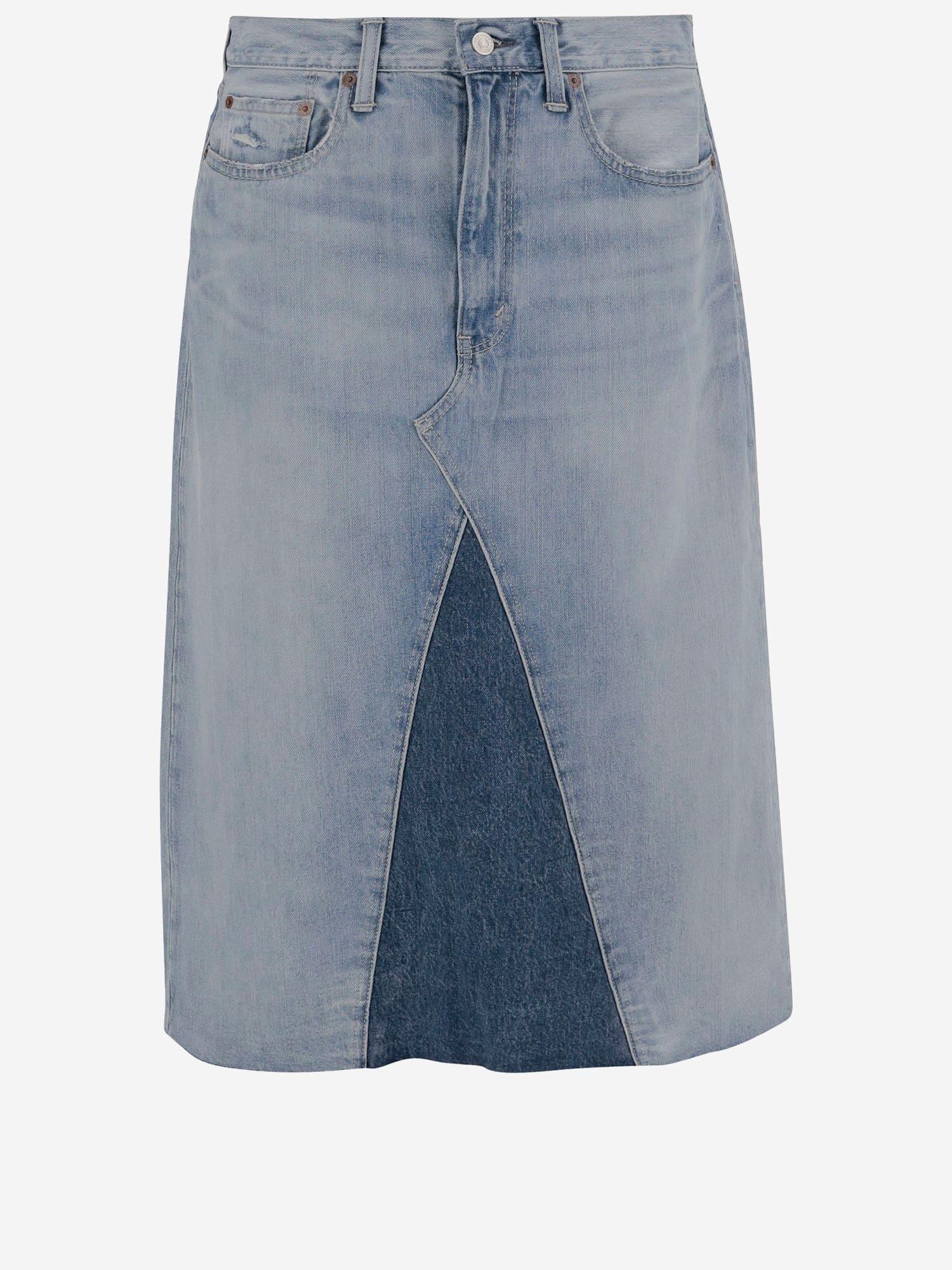 polo ralph lauren cotton denim skirt