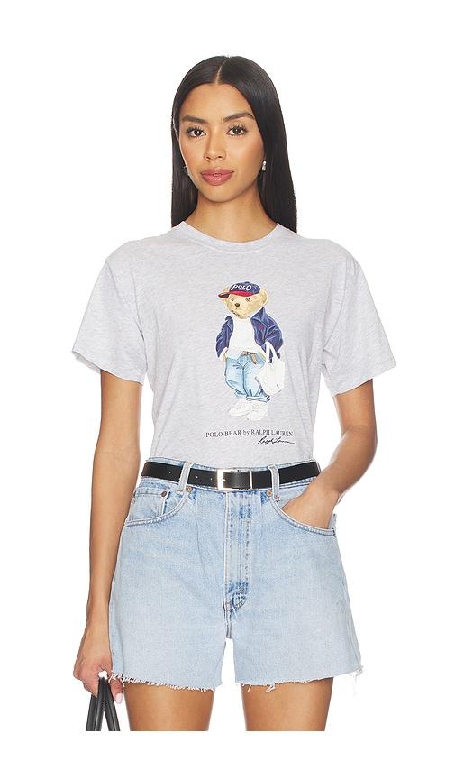 polo ralph lauren cotton jersey crew t-shirt in light grey.