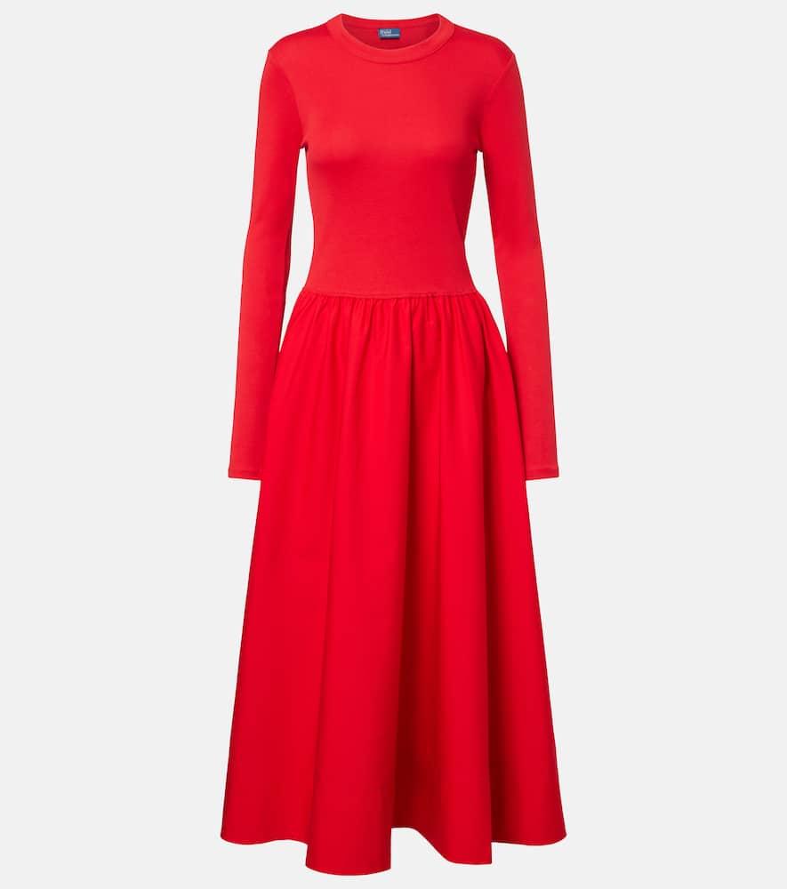 polo ralph lauren cotton midi dress