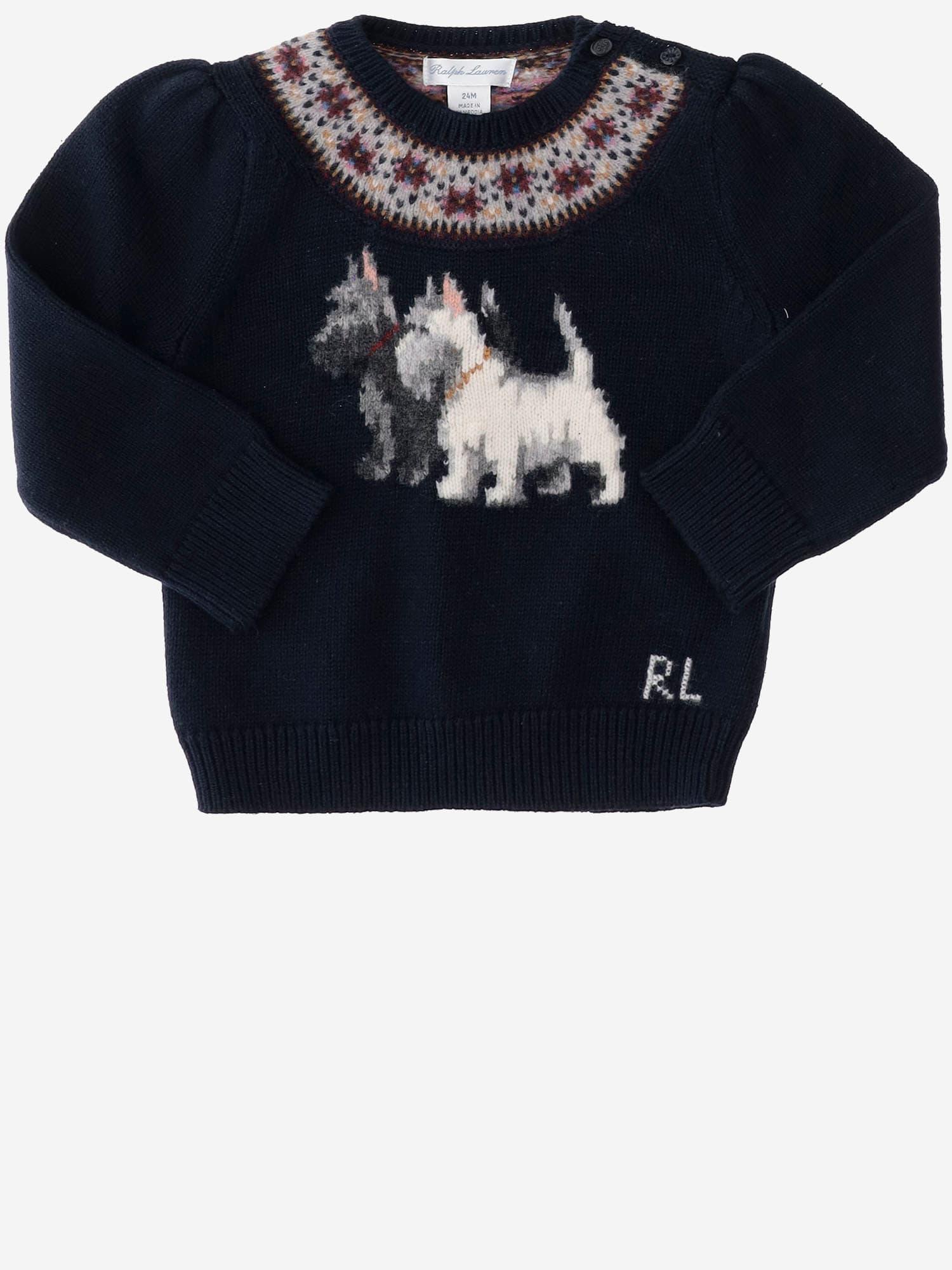 polo ralph lauren cotton sweater with graphic pattern