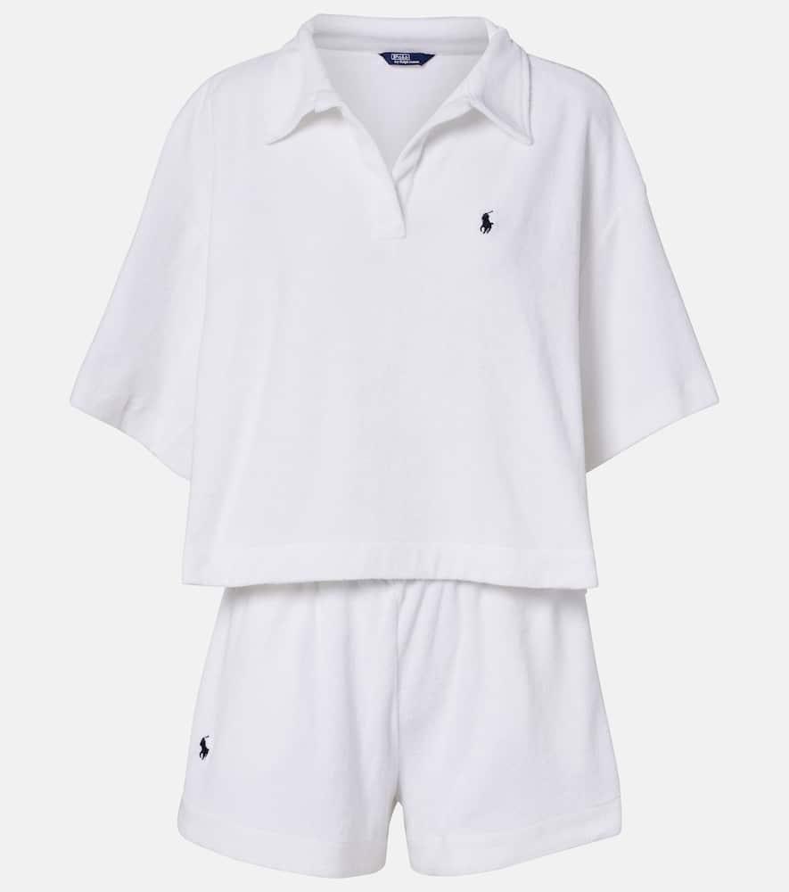 polo ralph lauren cotton terry polo shirt and shorts set