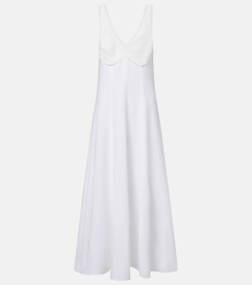 polo ralph lauren crocheted linen midi dress