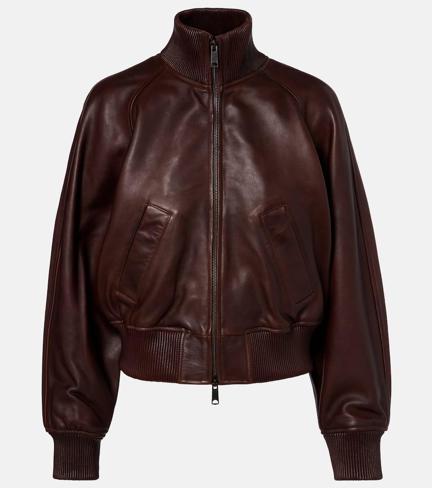 polo ralph lauren cropped leather blouson jacket
