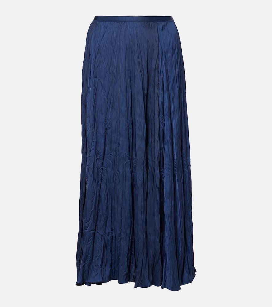 polo ralph lauren crushed satin midi skirt