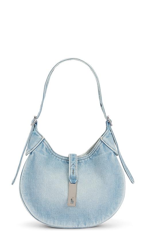 polo ralph lauren denim shoulder bag small in denim-medium.