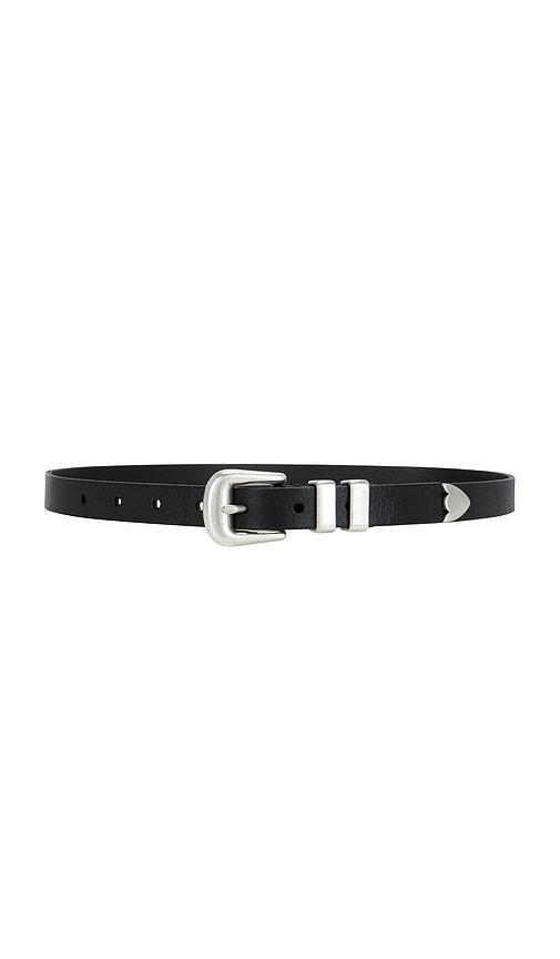 polo ralph lauren distressed leather 4p belt in black.