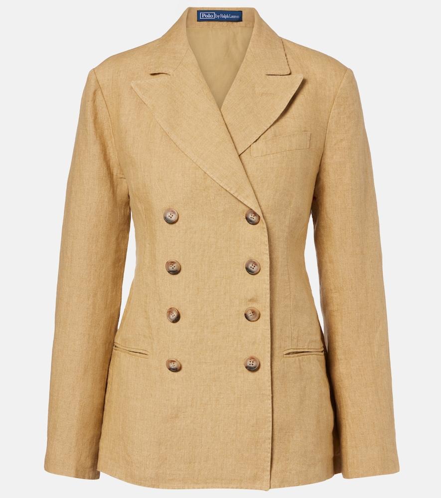polo ralph lauren double-breasted linen blazer