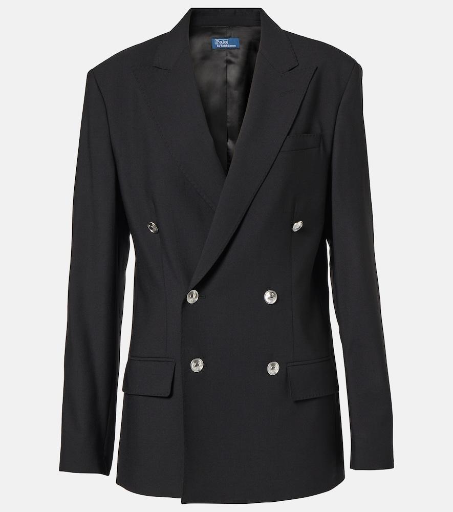 polo ralph lauren double-breasted wool-blend blazer