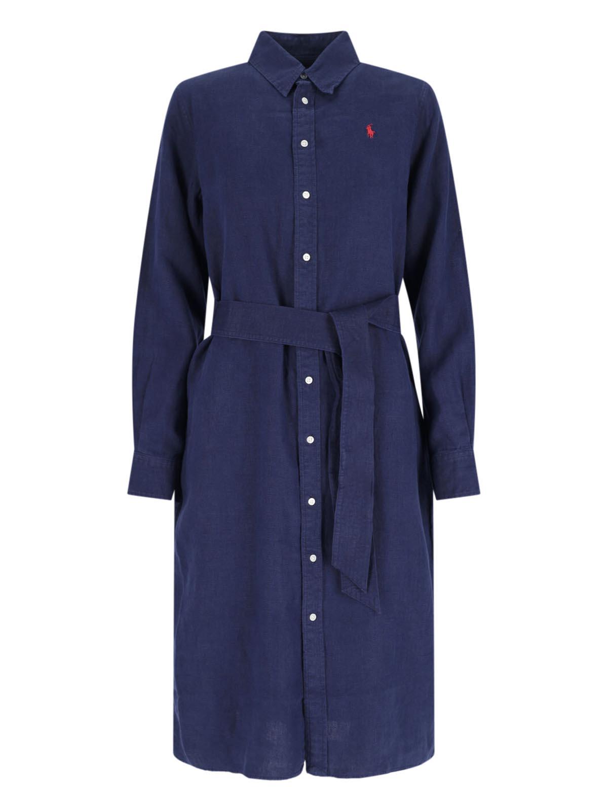 polo ralph lauren dresses blue cotton - women