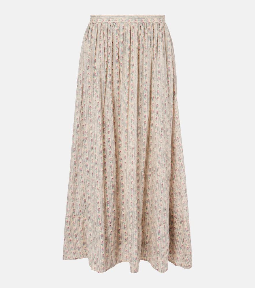 polo ralph lauren floral cotton midi skirt