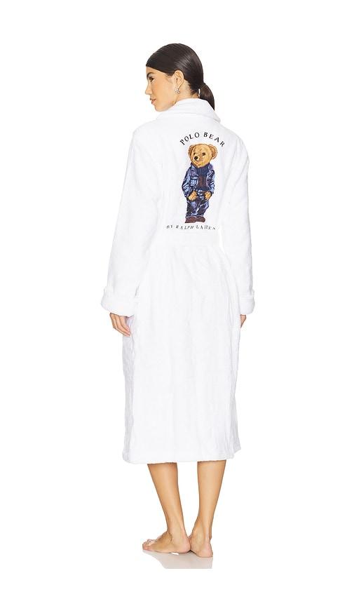 polo ralph lauren intimates bear back robe in ivory.