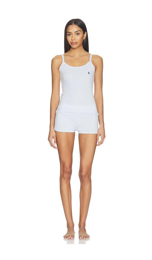 polo ralph lauren intimates cami & sleep short in baby blue.
