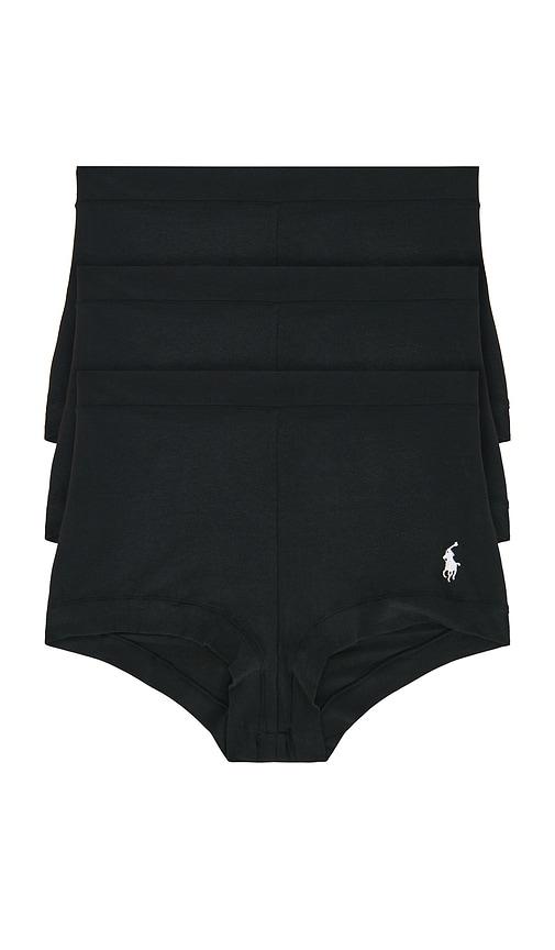polo ralph lauren intimates girl short 3pack in black.