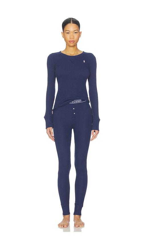 polo ralph lauren intimates henley & jogger set in navy.