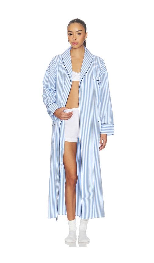 polo ralph lauren intimates heritage robe in blue.