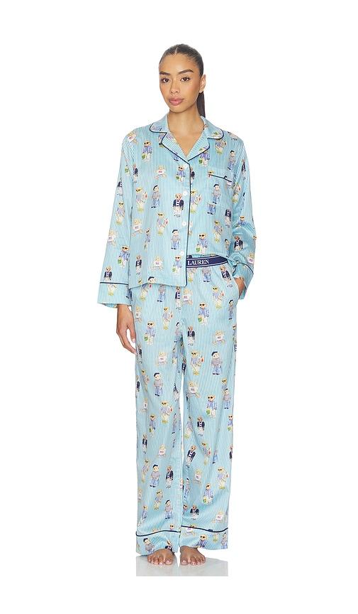 polo ralph lauren intimates madison pj set in blue.