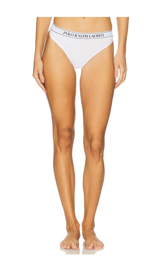 polo ralph lauren intimates midrise thong in ivory.