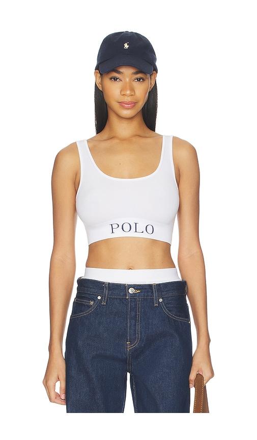 polo ralph lauren intimates scoop tank top in white.