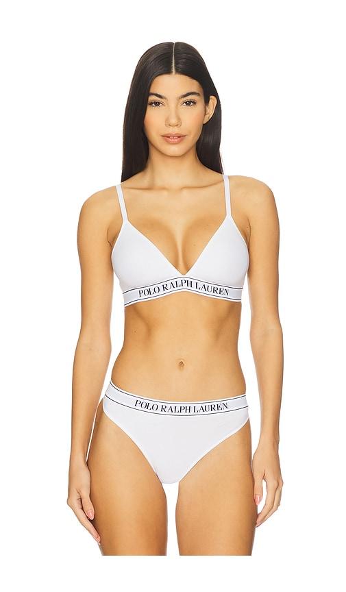 polo ralph lauren intimates triangle bralette in ivory.
