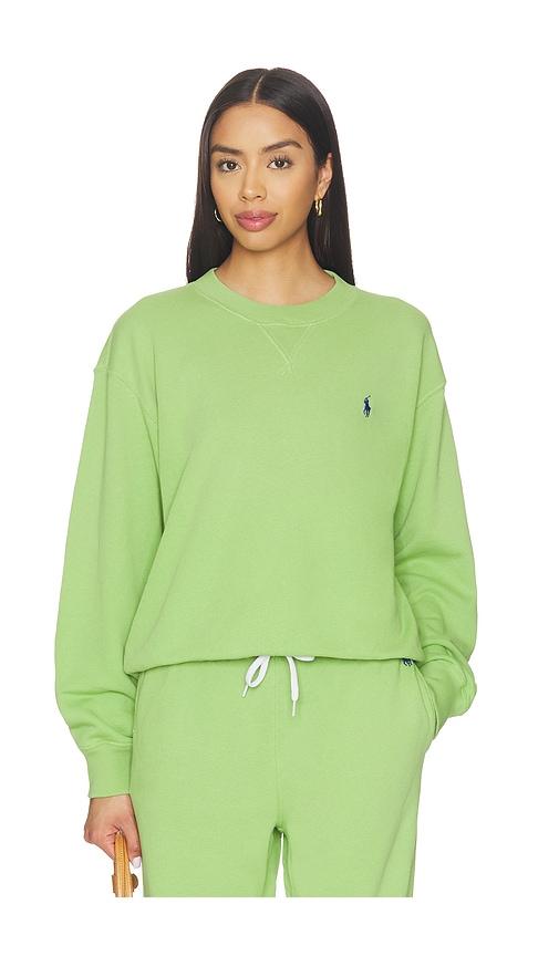 polo ralph lauren island crew neck sweatshirt in green.