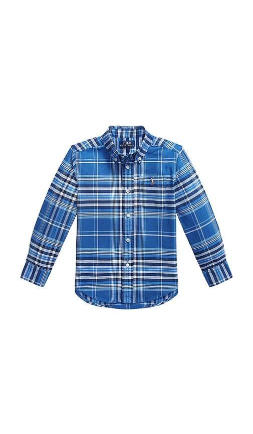 polo ralph lauren kids classic oxford sport shirt in blue.