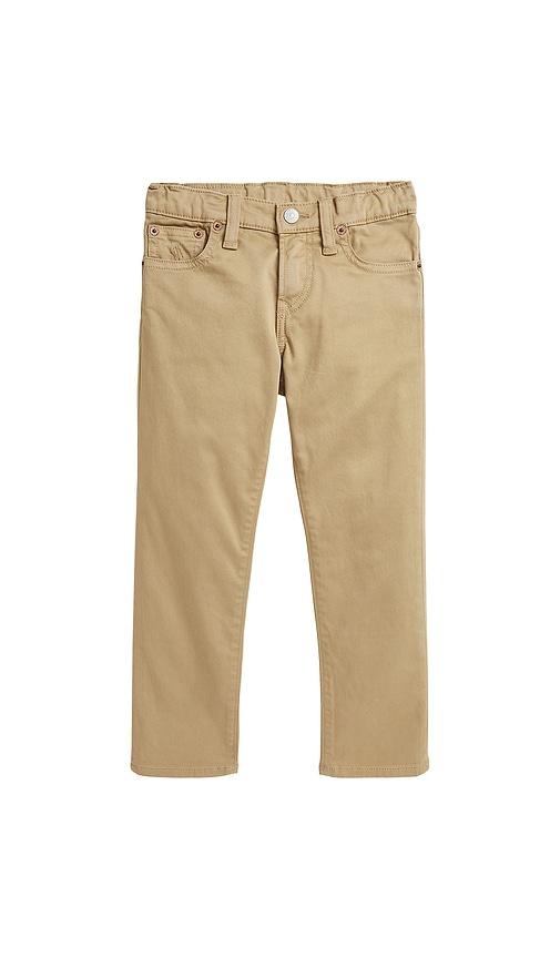 polo ralph lauren kids stretch sateen 5-pocket sulivan pant in tan.