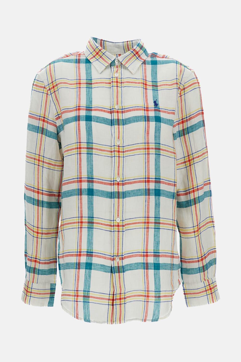 polo ralph lauren linen shirt with check pattern