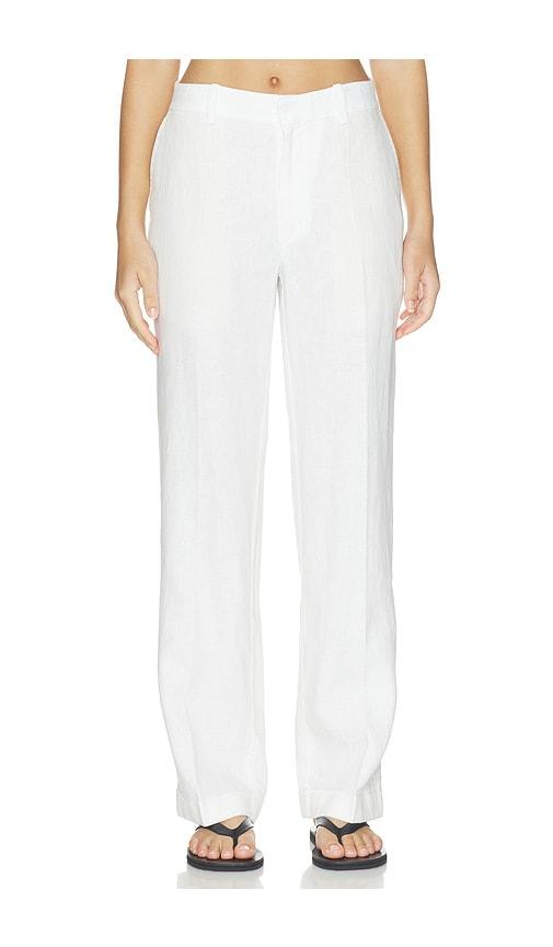 polo ralph lauren linen straight pants in white.