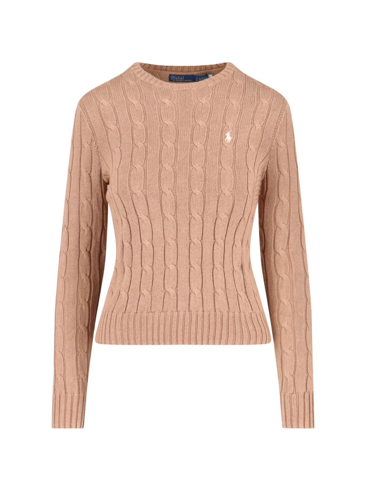 polo ralph lauren logo braided sweater