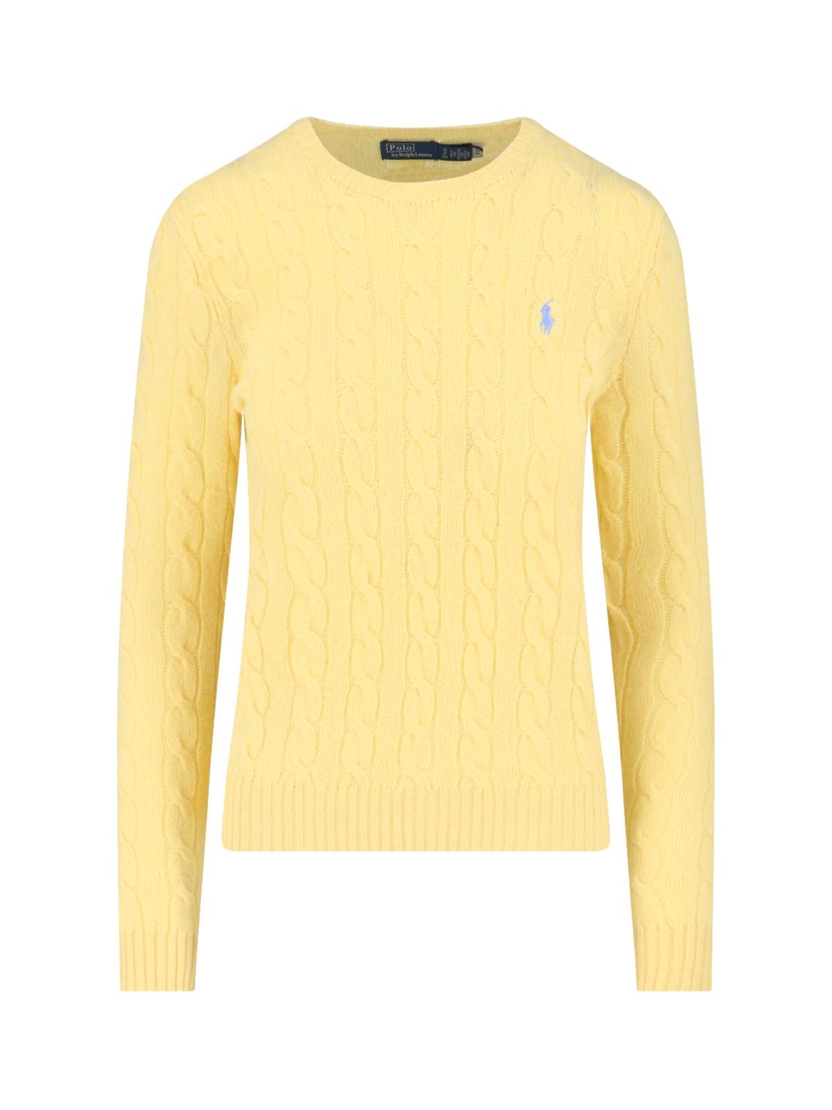 polo ralph lauren logo braided sweater