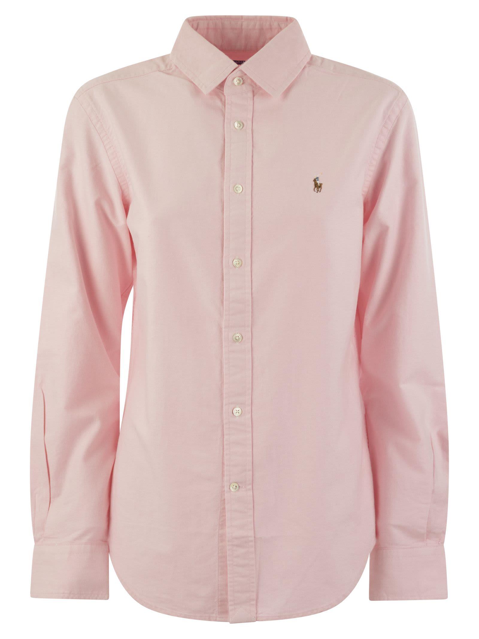 polo ralph lauren logo detail round hem plain shirt