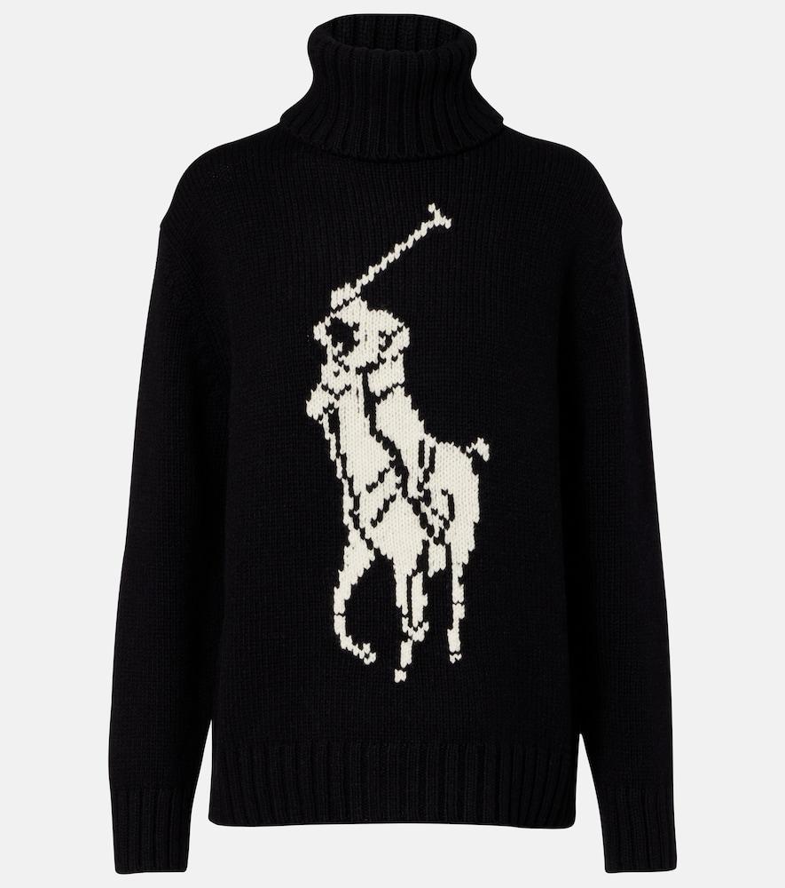 polo ralph lauren logo wool turtleneck sweater