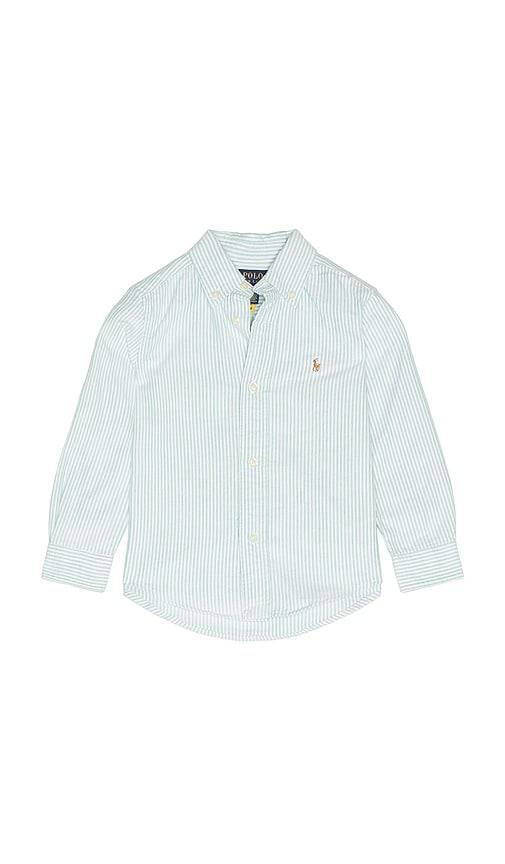 polo ralph lauren long sleeve classic oxford sport shirt in green.