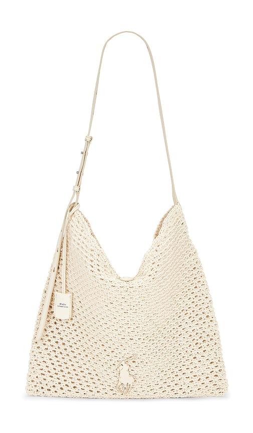 polo ralph lauren messenger bag in ivory.