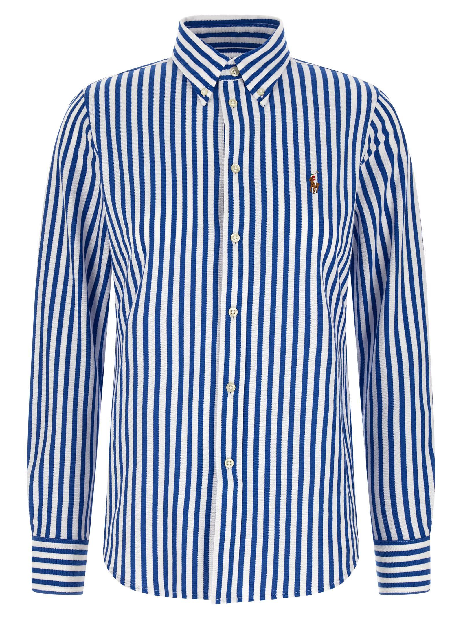 polo ralph lauren oxford knit striped shirt
