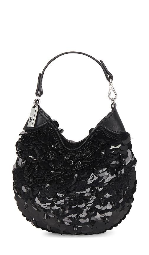 polo ralph lauren pailettes pouch small in black.