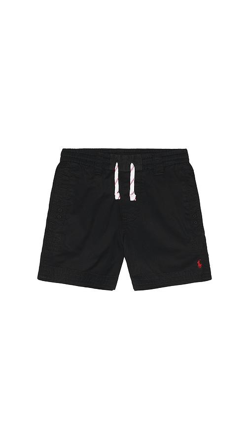 polo ralph lauren parachute twill cambridge short in black.