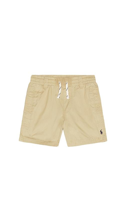 polo ralph lauren parachute twill cambridge short in tan.