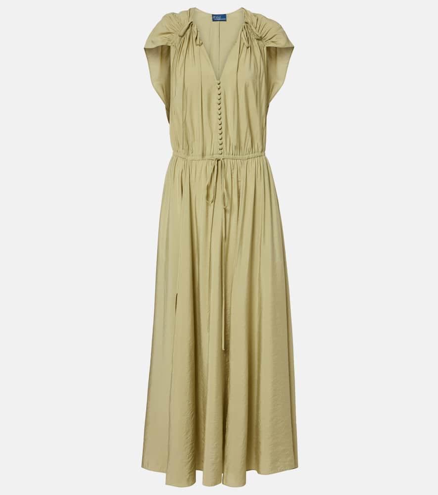 polo ralph lauren pleated midi dress
