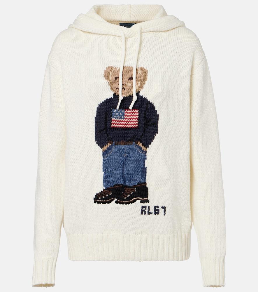 polo ralph lauren polo bear cotton and linen hoodie