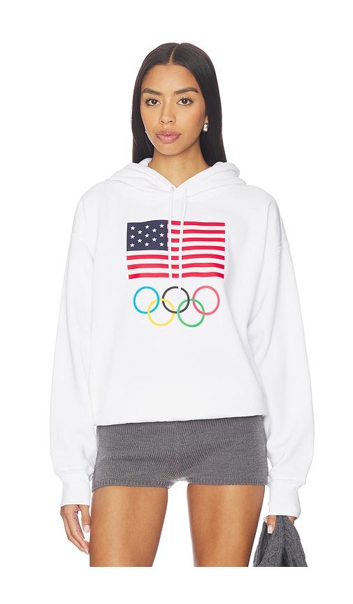 polo ralph lauren seasonal fleece hood sweatshirt in white.