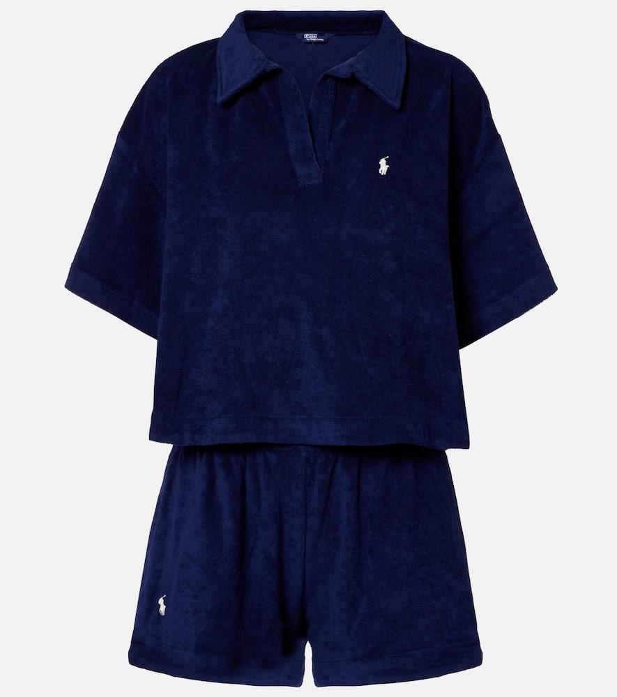 polo ralph lauren set of cotton polo shirt and bermuda shorts
