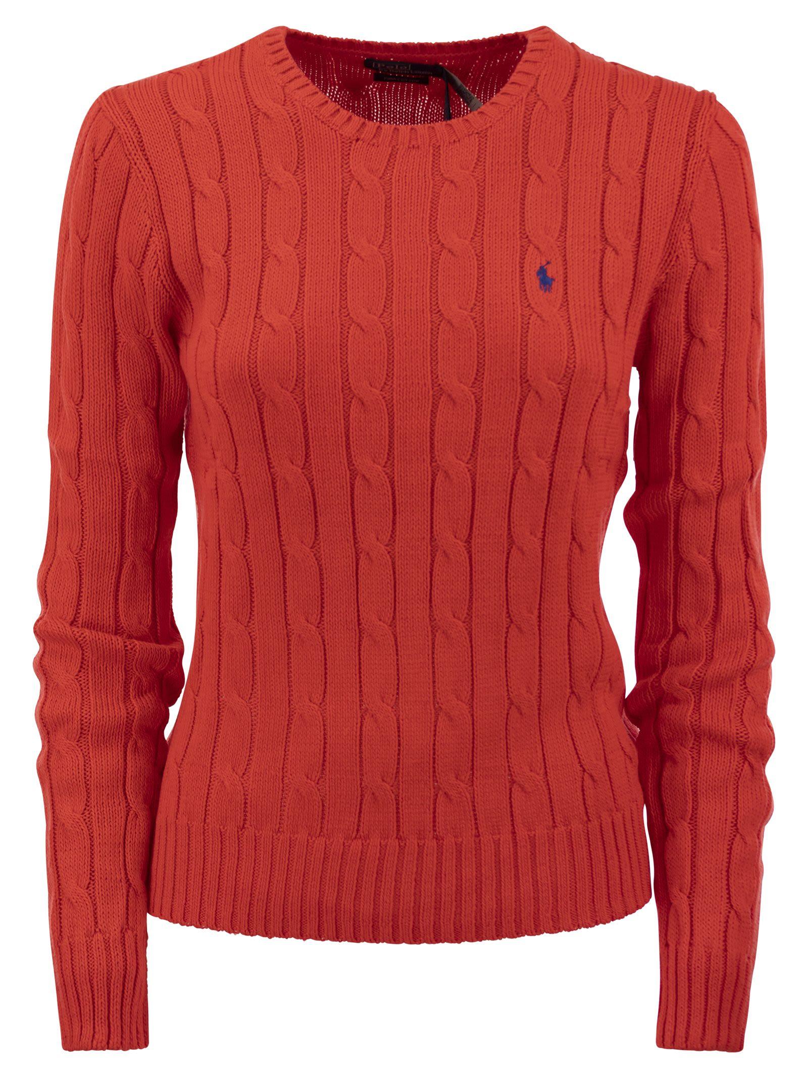 polo ralph lauren slim-fit cable knit sweater