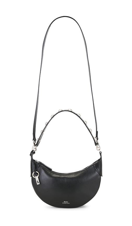 polo ralph lauren sport calf studded crossbody bag small in black.