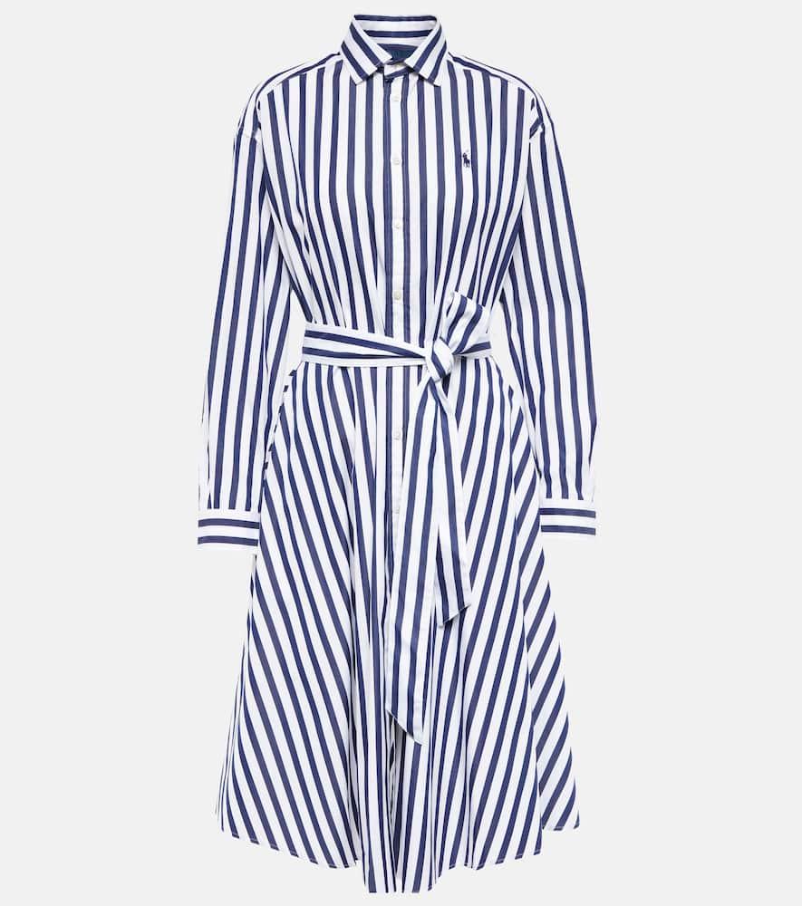 polo ralph lauren striped cotton midi shirt dress