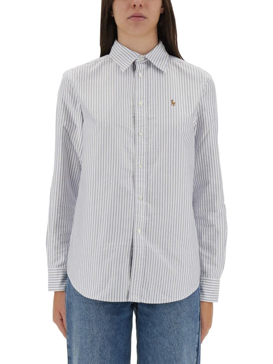 polo ralph lauren striped oxford shirt