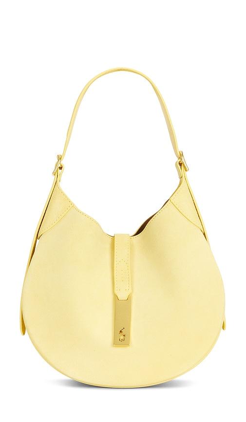 polo ralph lauren suede small shoulder bag in yellow.